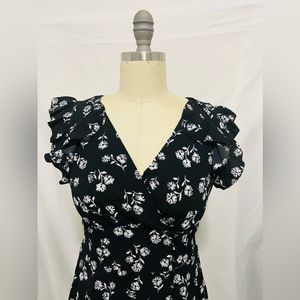 Kate Spade boho black floral dress
